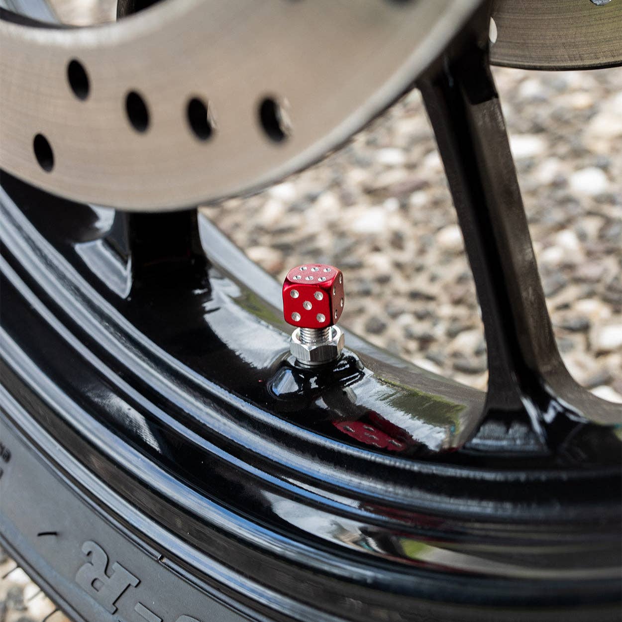 Dice Red - Motorcycle Valve Caps