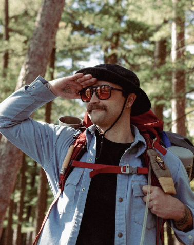 Smokey Bear x CAMP Glacier Sunglasses - Matte Black: HD Plus Polarized Amber