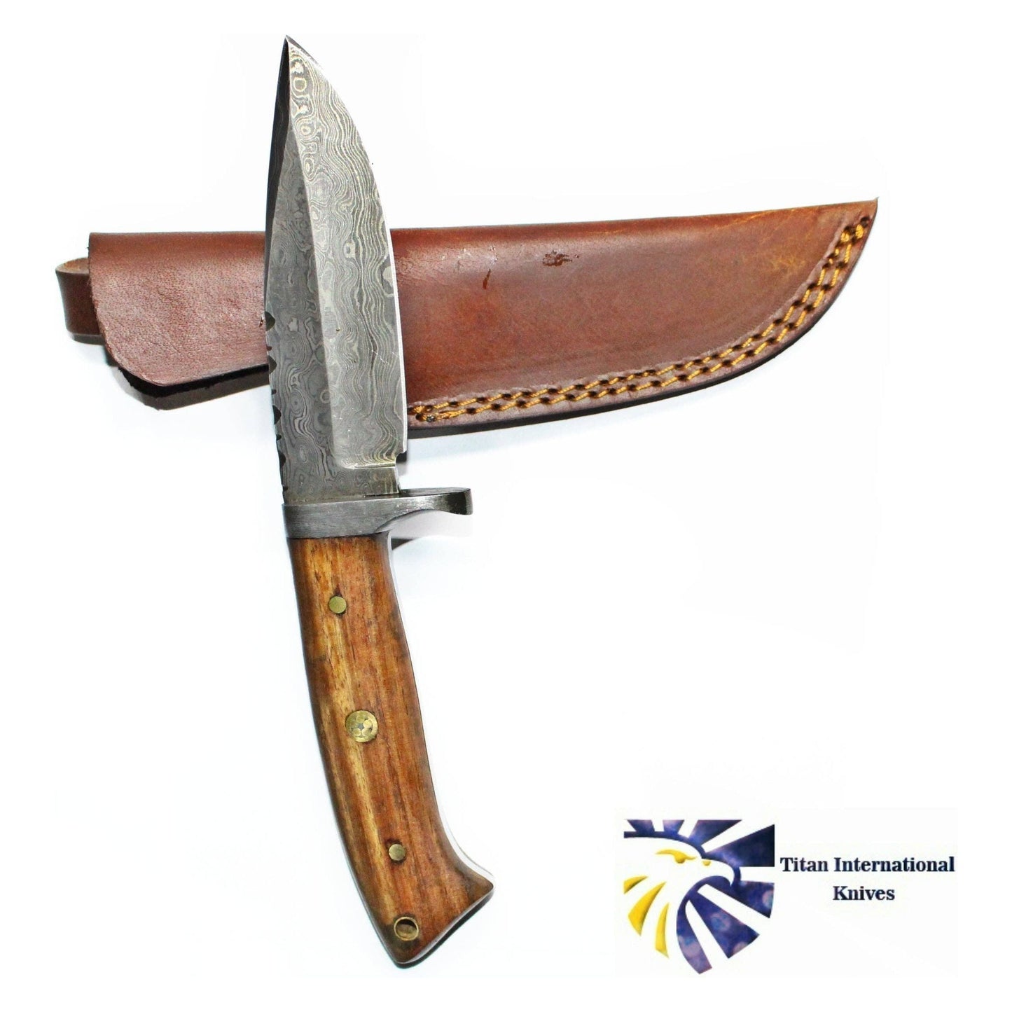 Hunting + Camping Rosewood Handle Damascus Blade