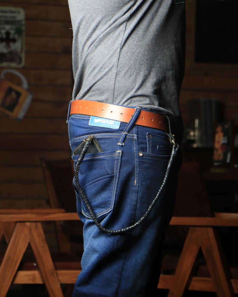 Buff Leather Guitarist Wallet - Black