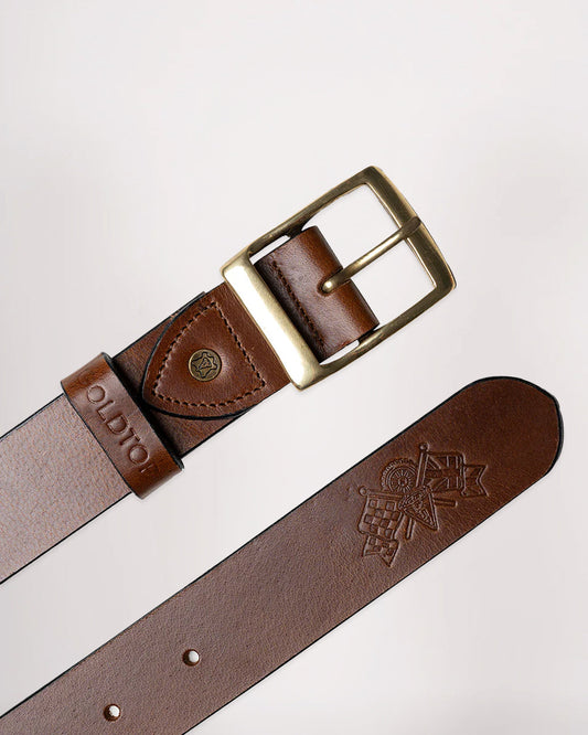 Leather Belt - Brass Keep | Chestnut