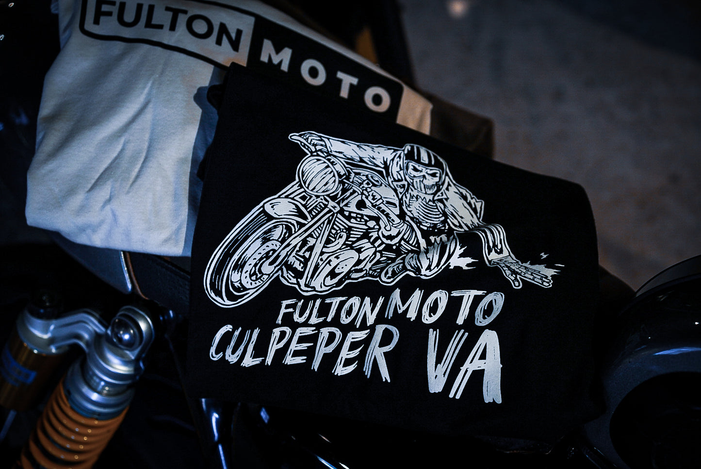 Fulton Moto Skull Rider Tee | Black