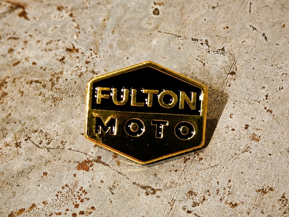 Fulton Moto Gold Logo Pin