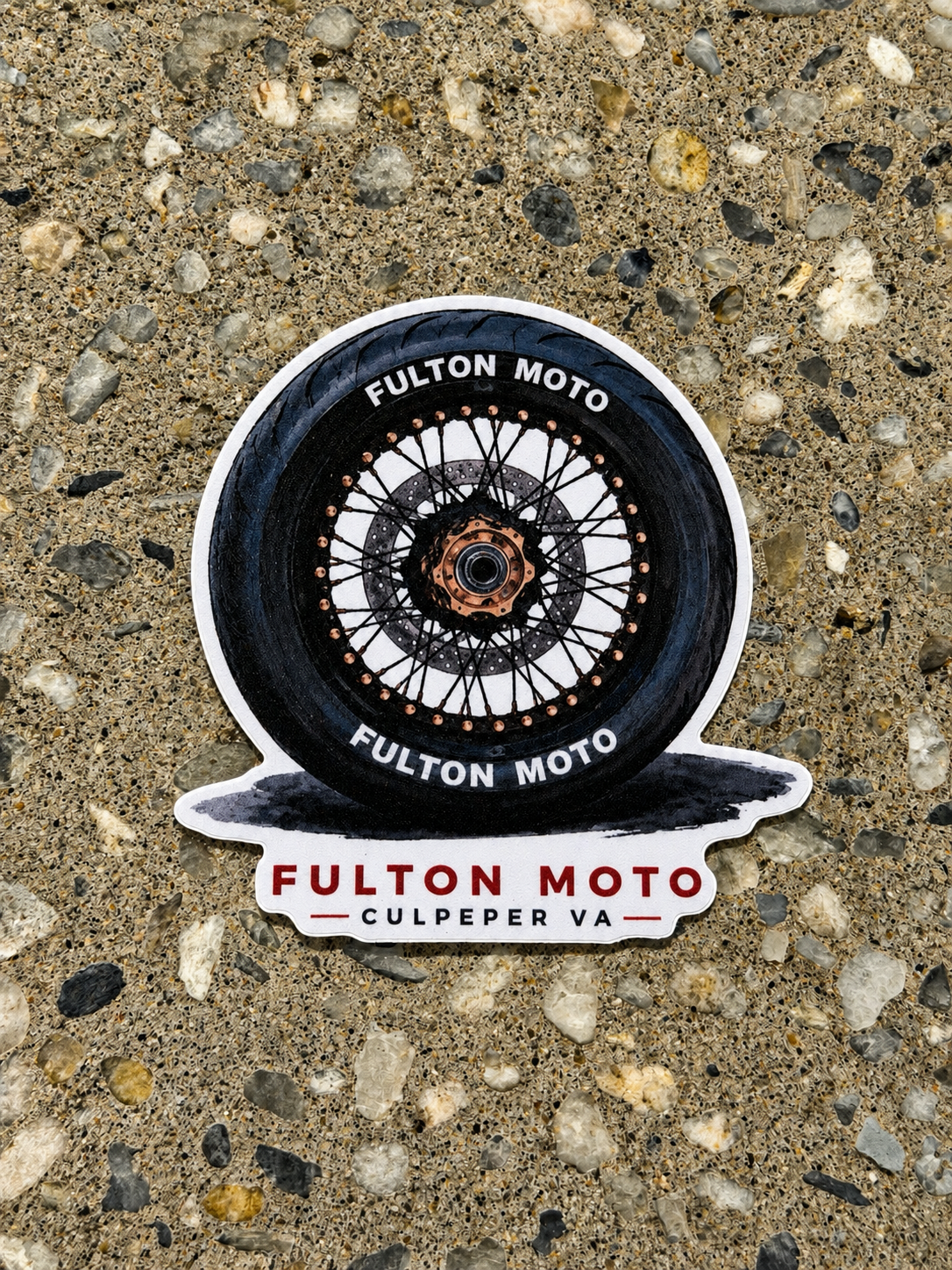 Spoked Wheel Fulton Moto Sticker