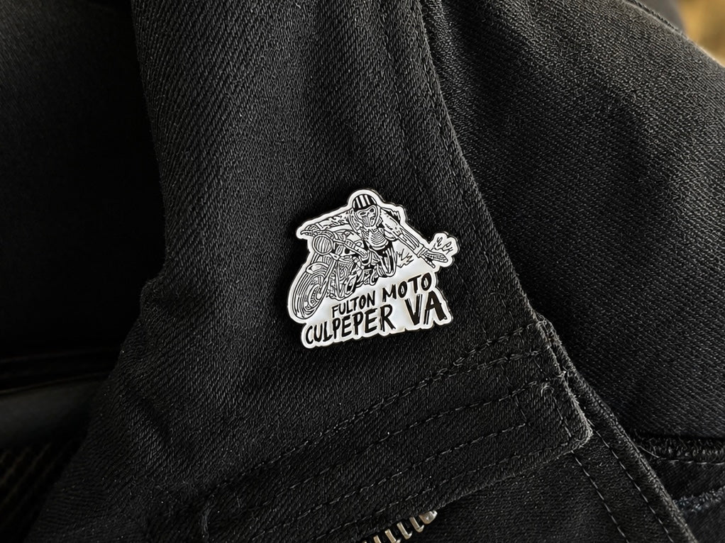 Fulton Moto Skull Rider Pin