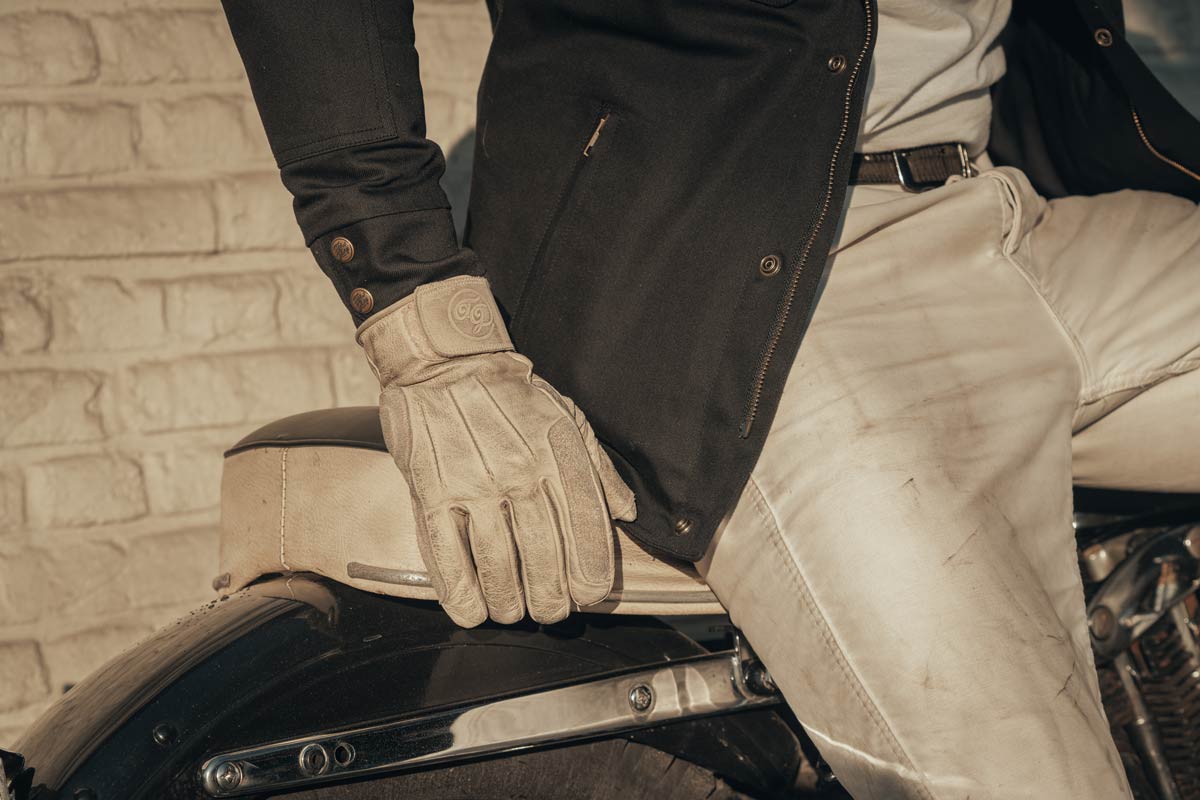 Rover Leather CE Gloves Aged White