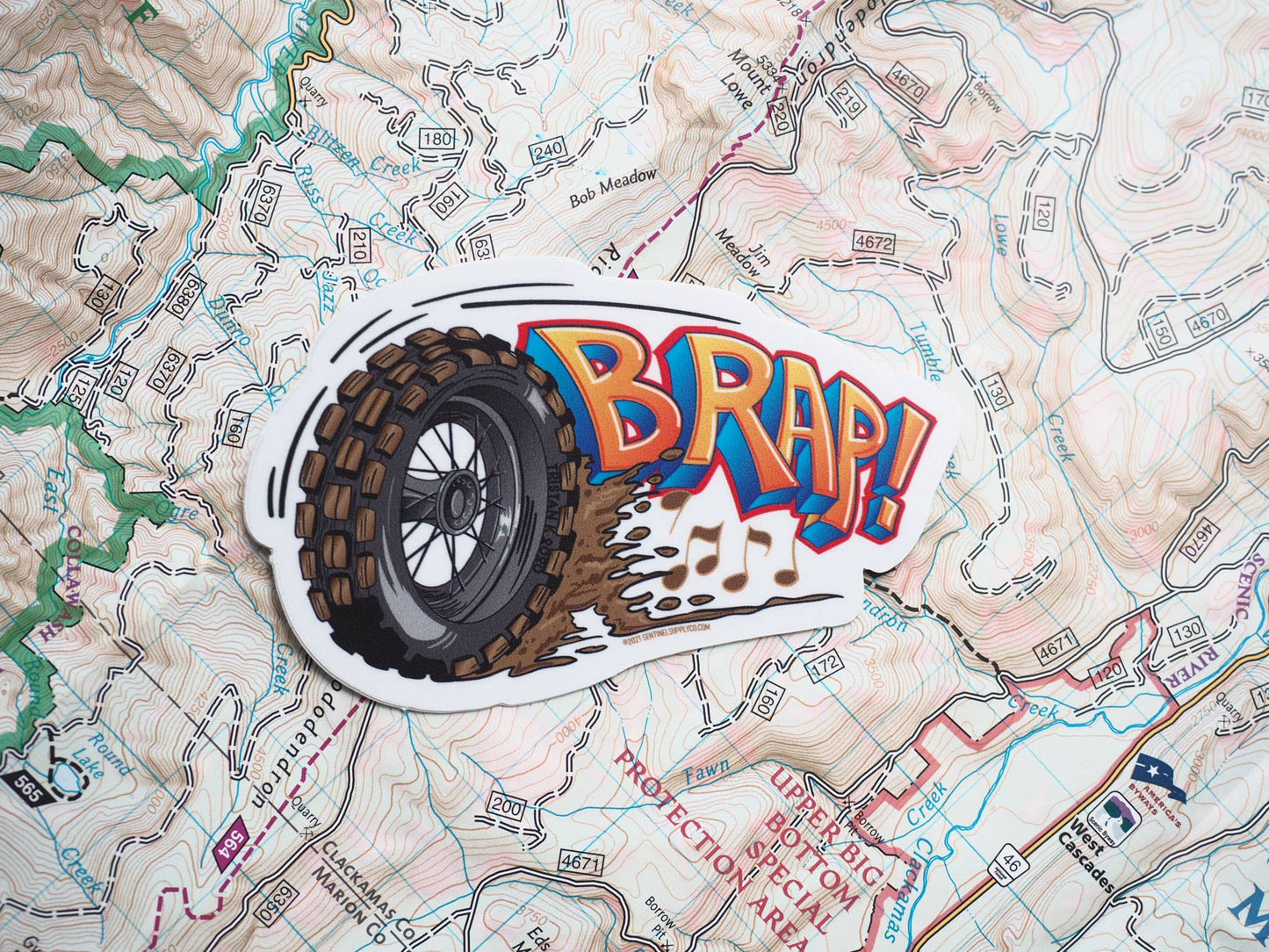 BRAP! Motorcycle Sticker, Offroad Motocross & Dirtbike Decal