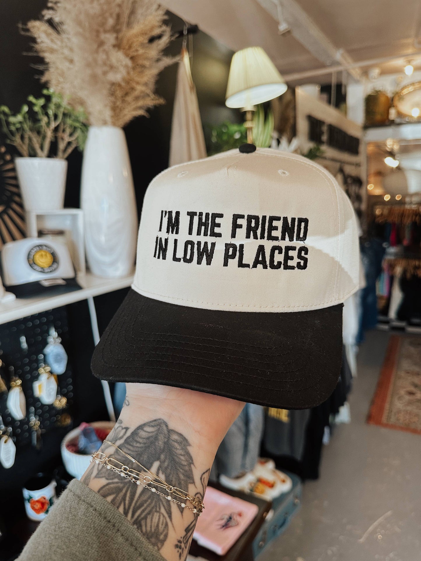I'm The Friend In Low Places Embroidered Trucker Hat