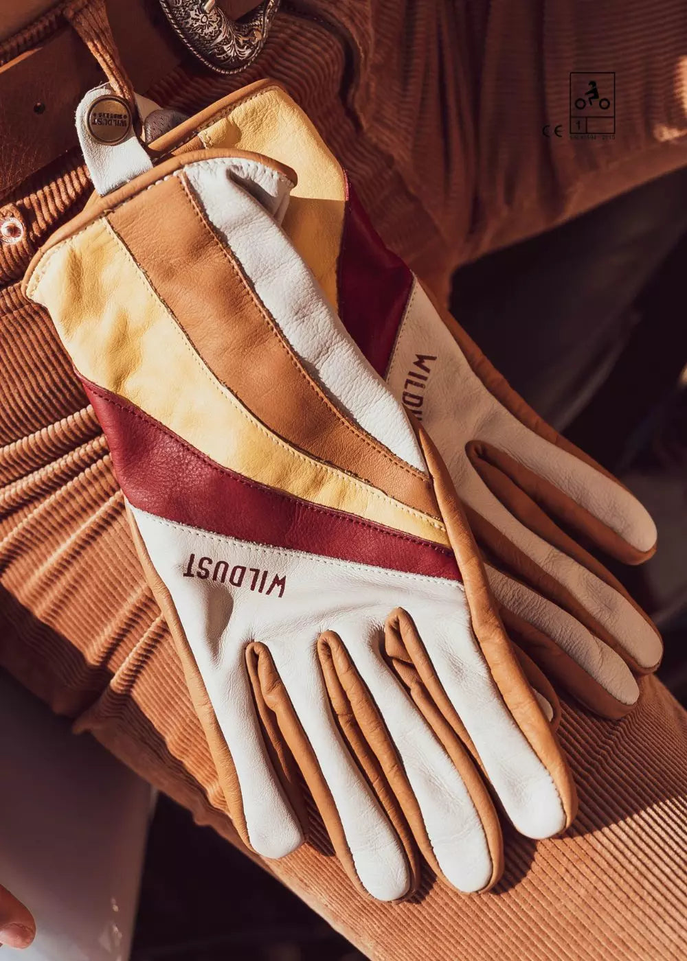70'S STRIPED GLOVES - WHITE