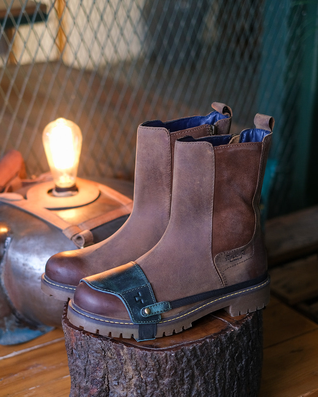 Buff Leather Shoe Protector Slip On - Forest Green