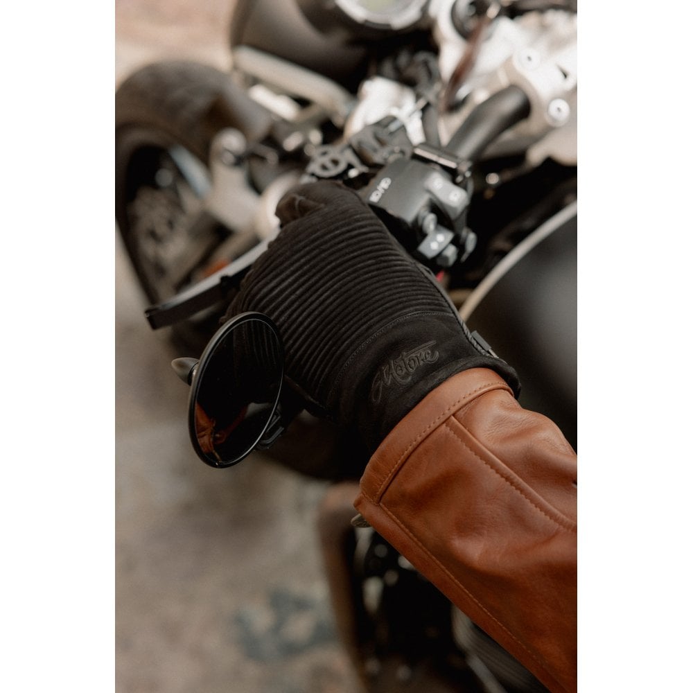 Motone JAEGER - Motorcycle Riding Gloves - Nubuck Leather - Black