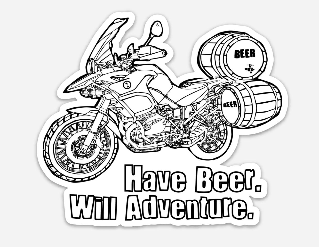 Adventure Motorcycle Bike With Beer Cask Panniers