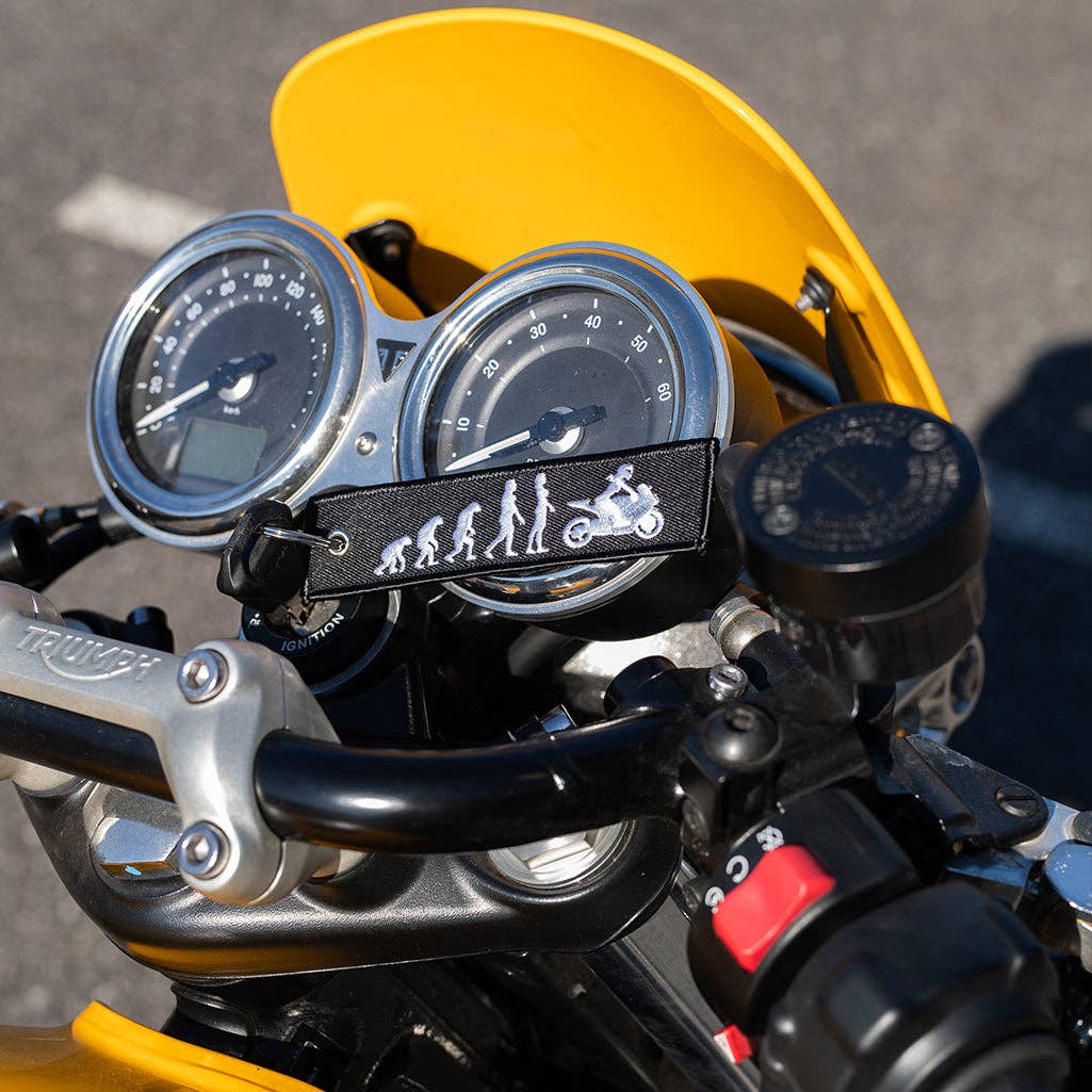 Female Rider Evolution - Motorcycle Keychain