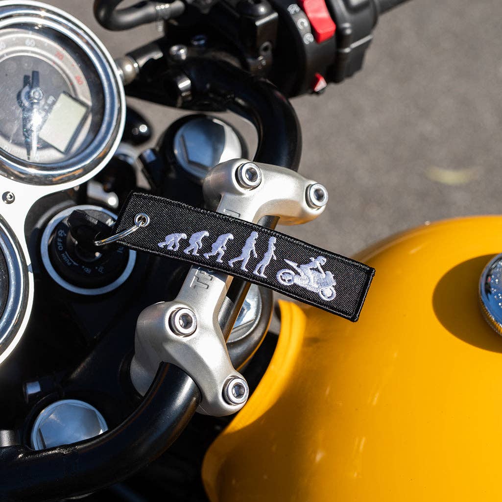 Female Rider Evolution - Motorcycle Keychain