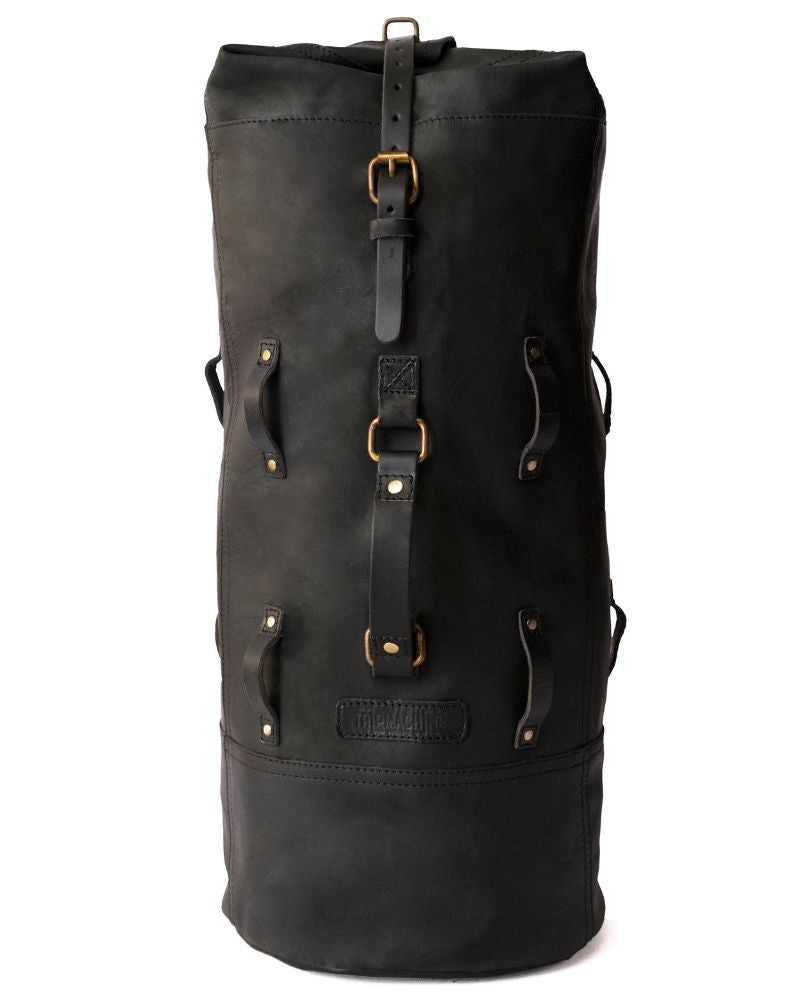 Buff Leather Military Duffel - Brown