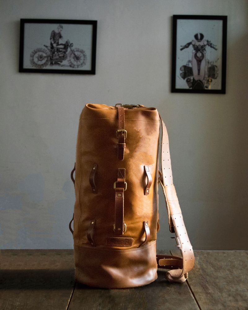 Buff Leather MIlitary Duffel - Vintage Tan