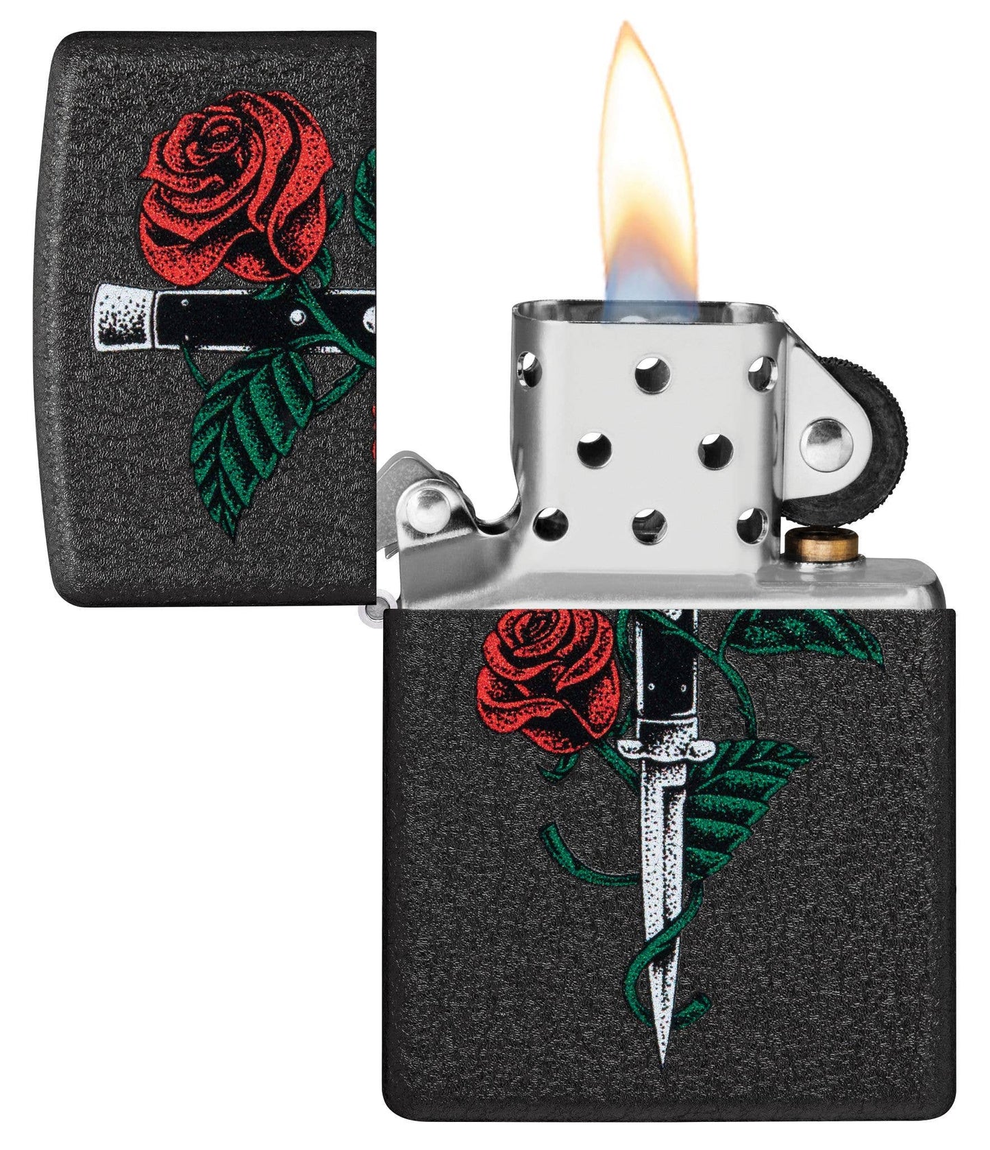 Zippo Rose Dagger Tattoo Design Windproof Lighter