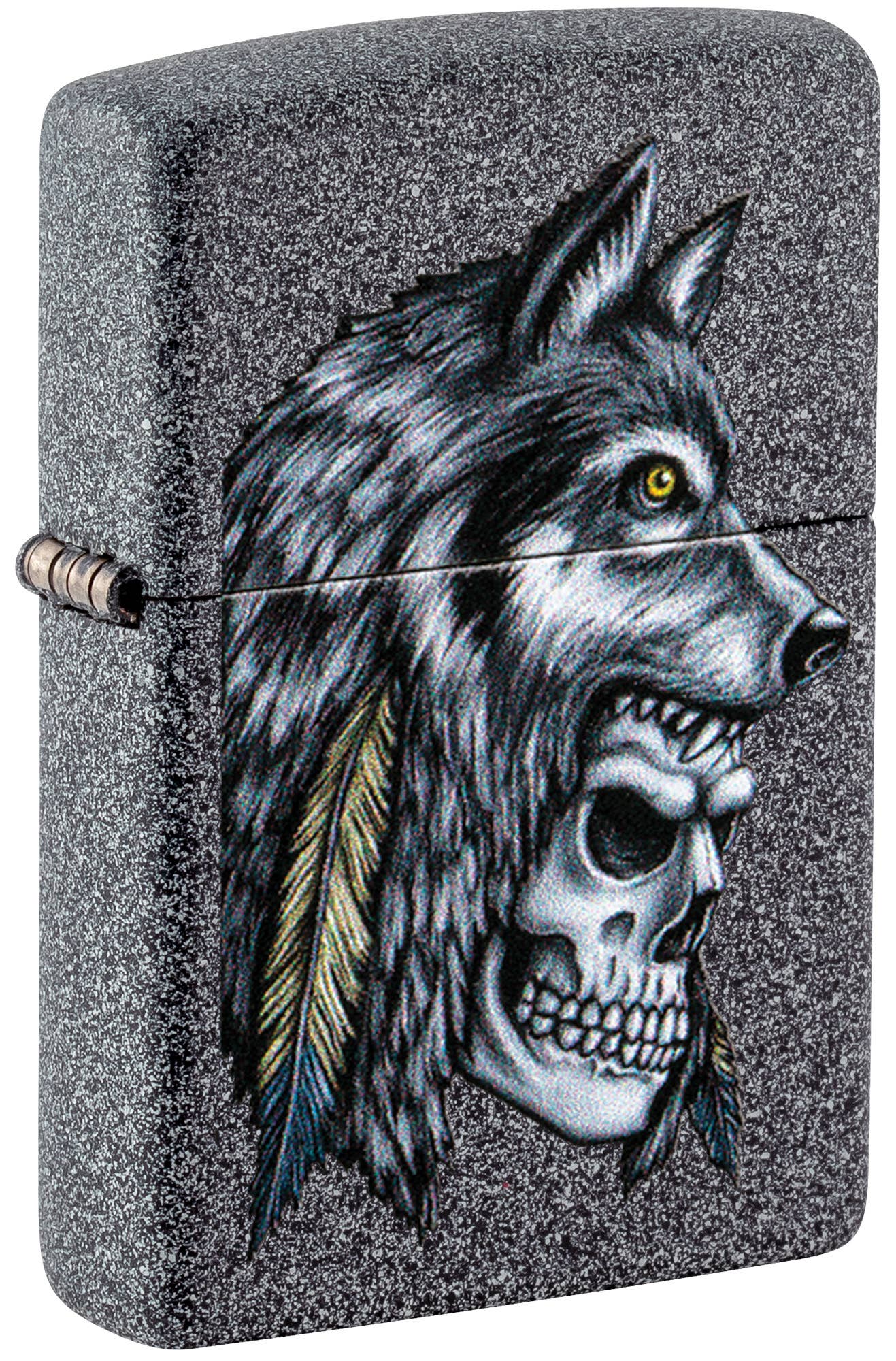 Zippo Wolf Skull Feather Design Windproof Lighter