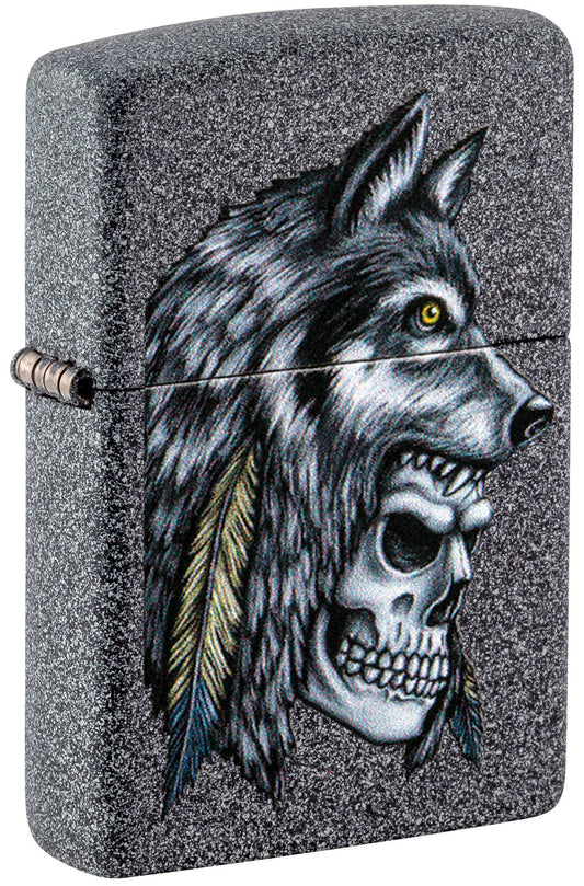 Zippo Wolf Skull Feather Design Windproof Lighter