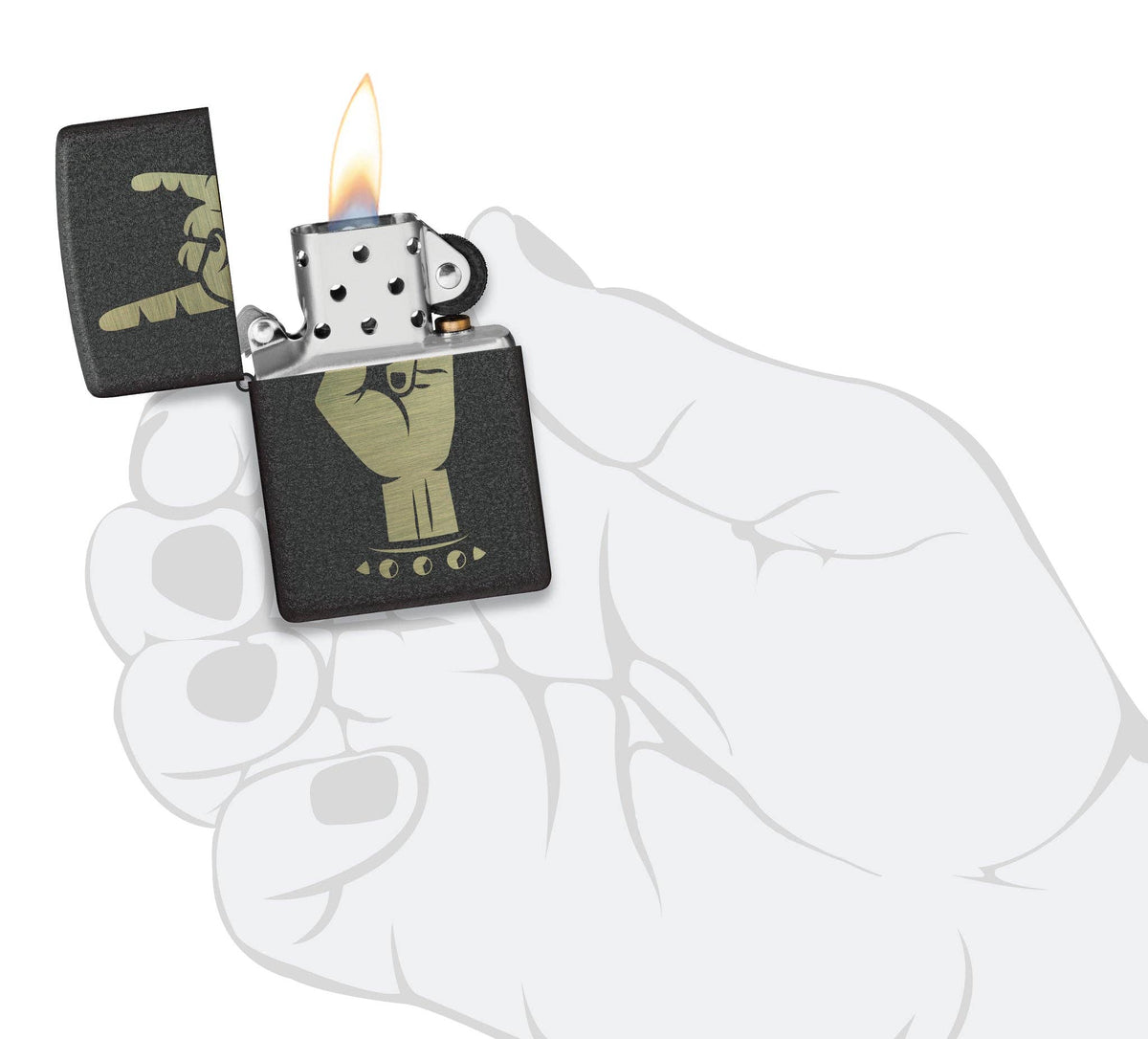 Zippo Rock On Design Black Crackle® Windproof Lighter