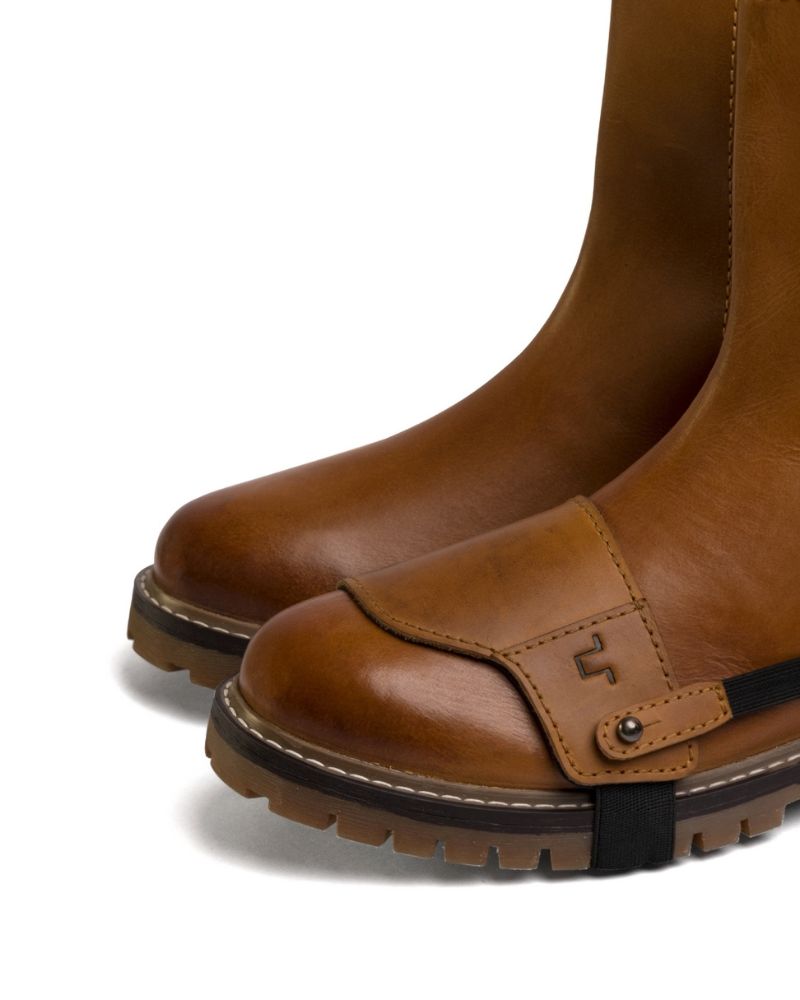 Buff Leather Shoe Protector Slip On - Brown