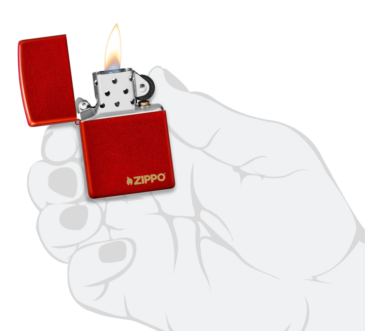 Zippo Classic Metallic Red Zippo Logo Windproof Lighter