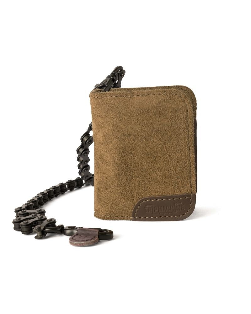 Buff Leather Moto Wallet - Brown