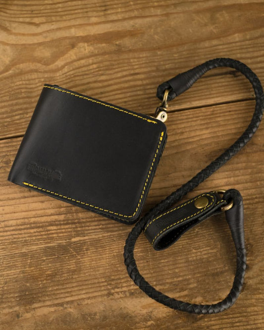 Buff Leather Guitarist Wallet - Black