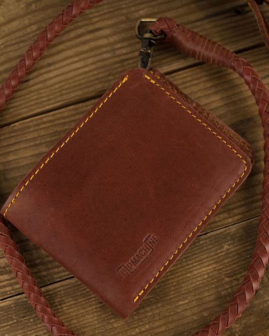 Buff Leather Guitarist Wallet - Cherry Red