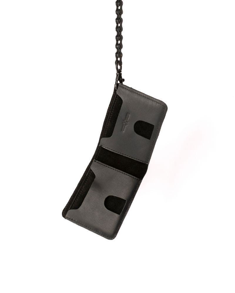 Buff Leather Rodeo Wallet - Black