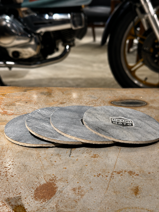 Fulton Moto Buffalo Leather Coasters