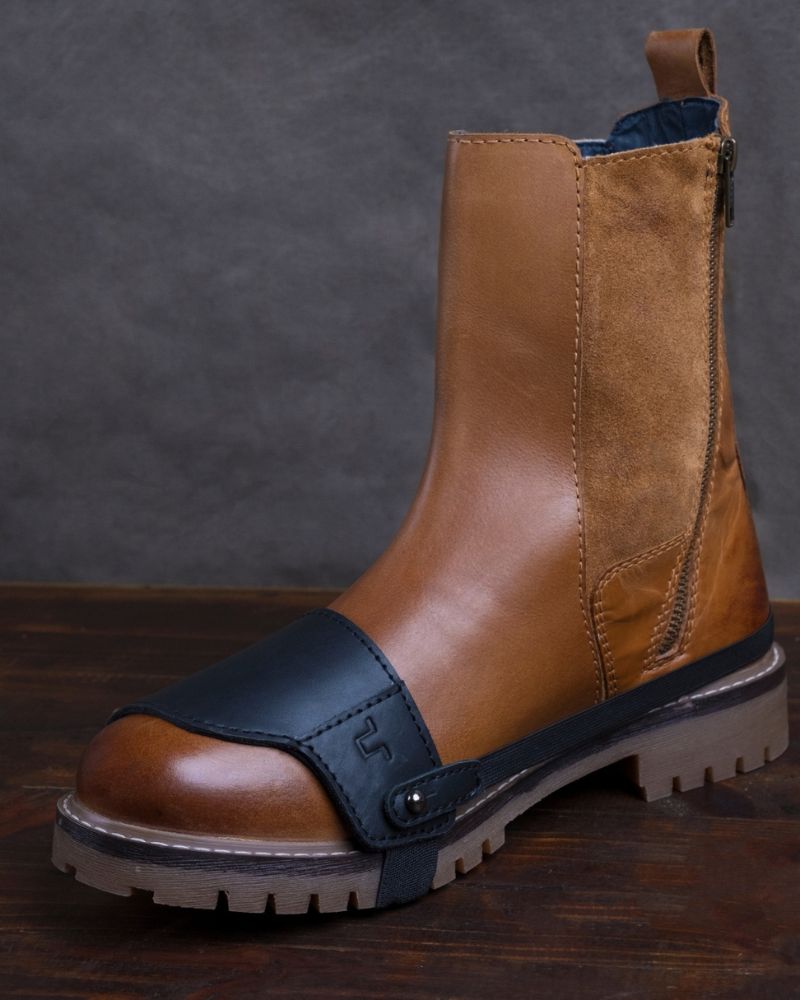 Buff Leather Shoe Protector Slip On - Black