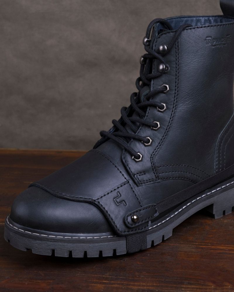 Buff Leather Shoe Protector Slip On - Black