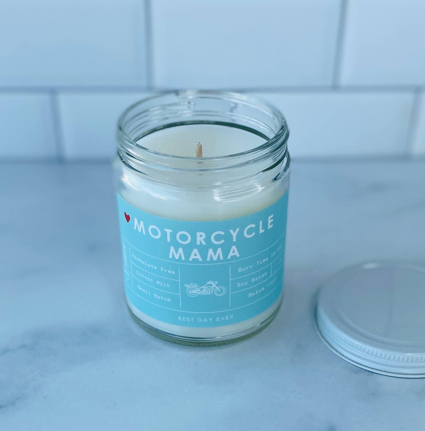 Motorcycle Mama Candle: White / Amber / Amber & Driftwood