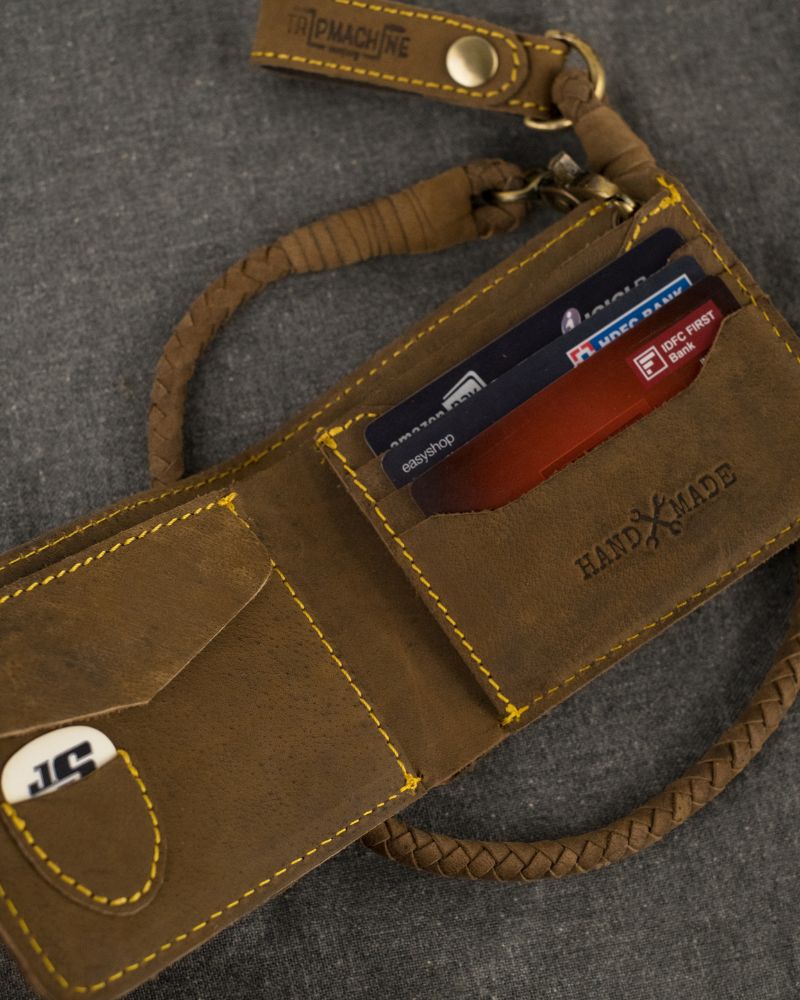 Buff Leather Guitarist Wallet - Brown