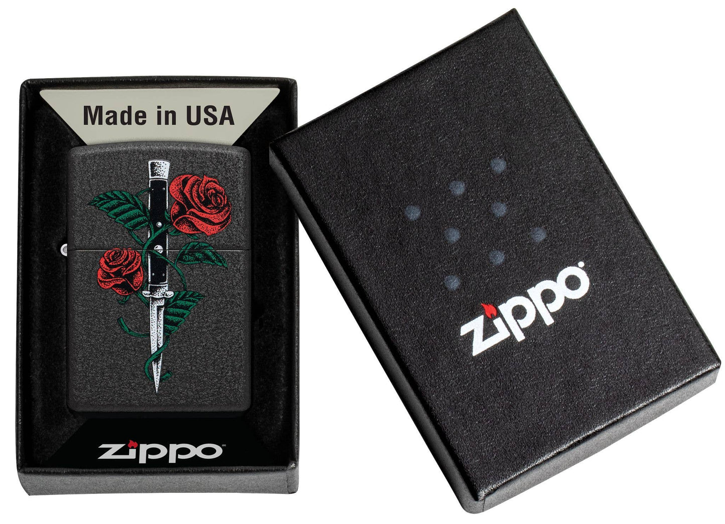 Zippo Rose Dagger Tattoo Design Windproof Lighter