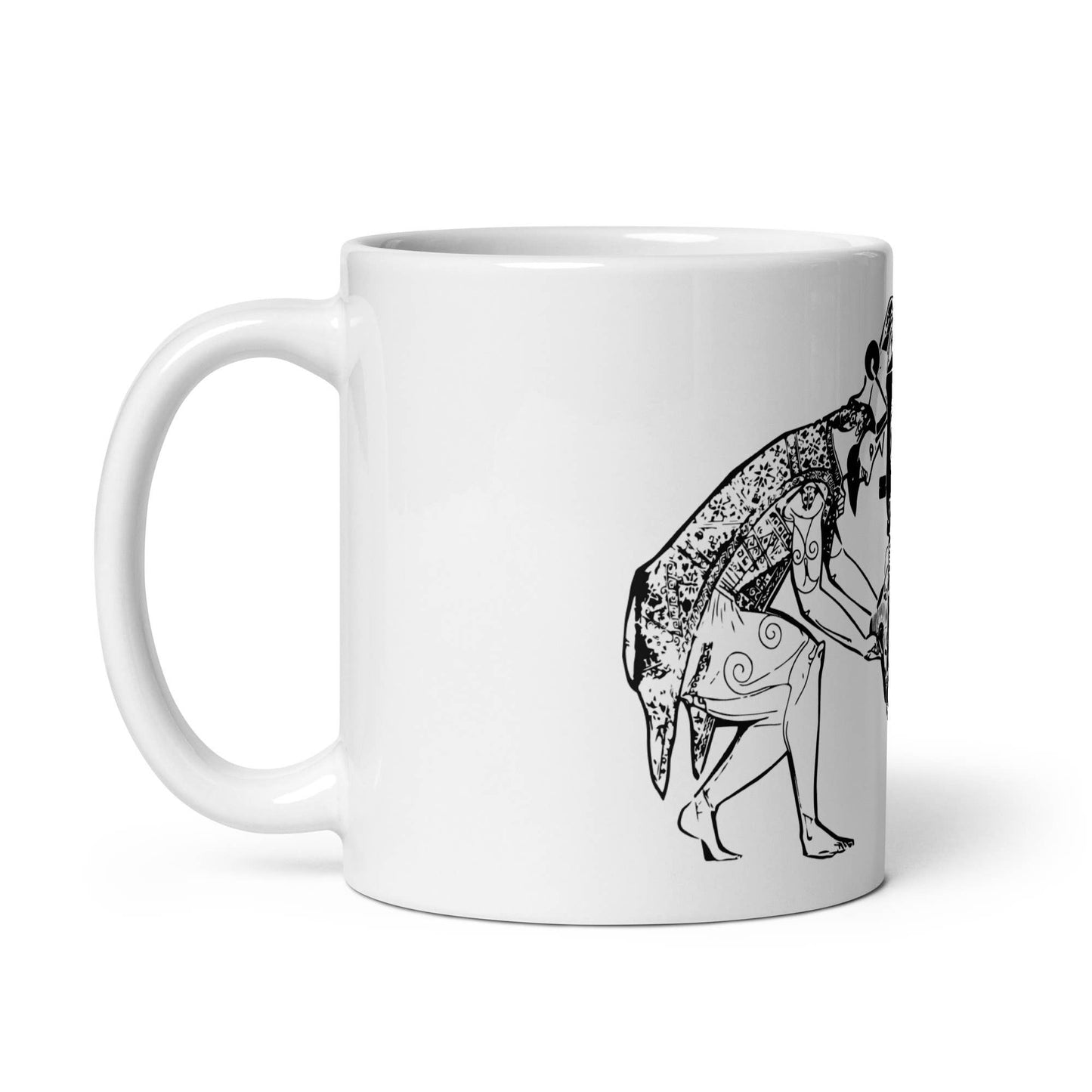 Coffee Mug  WIth Ancient Greeks Working On Their Motorcycle: 11 Oz Mug