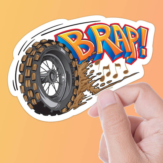 BRAP! Motorcycle Sticker, Offroad Motocross & Dirtbike Decal