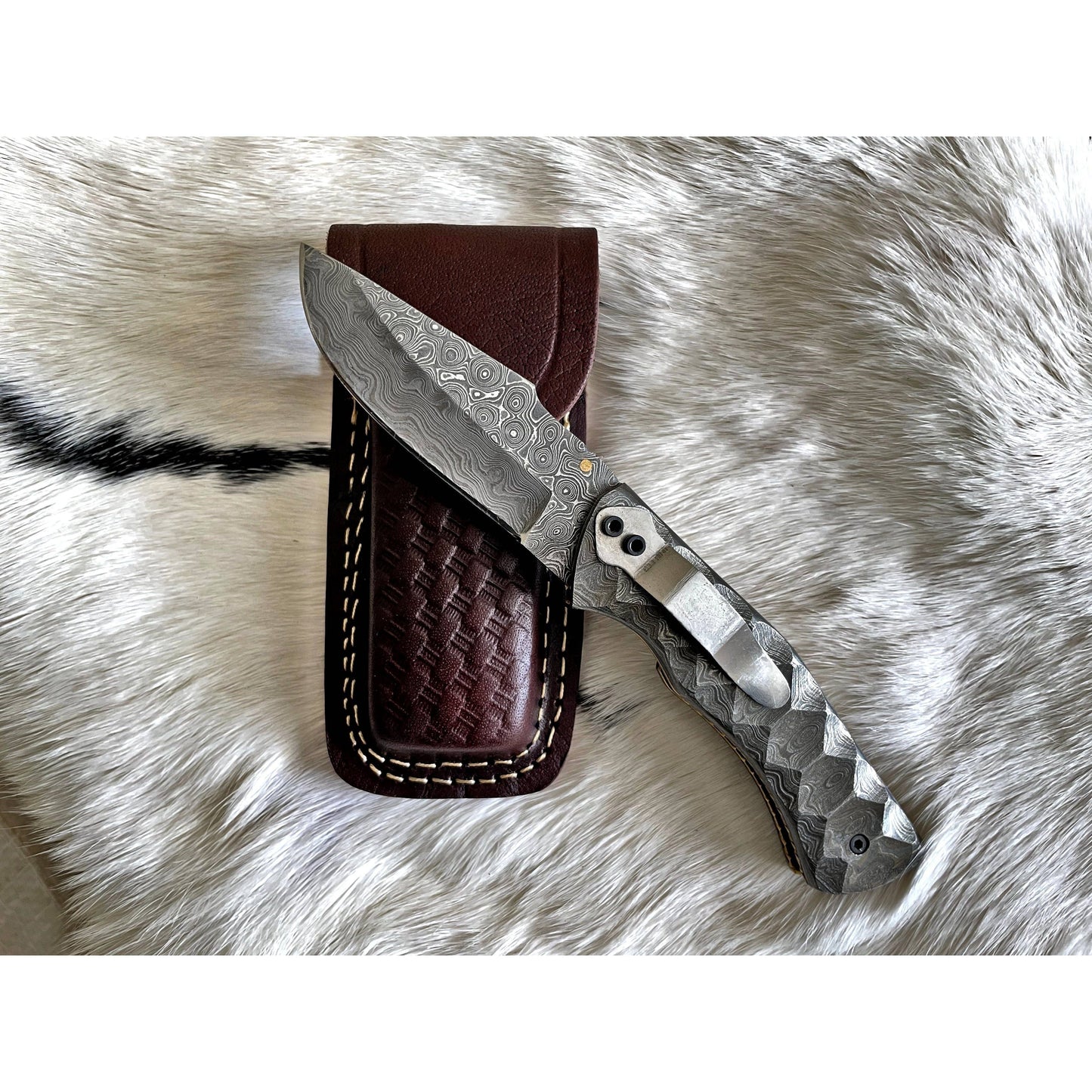 Full Damascus Steel Folding Knife