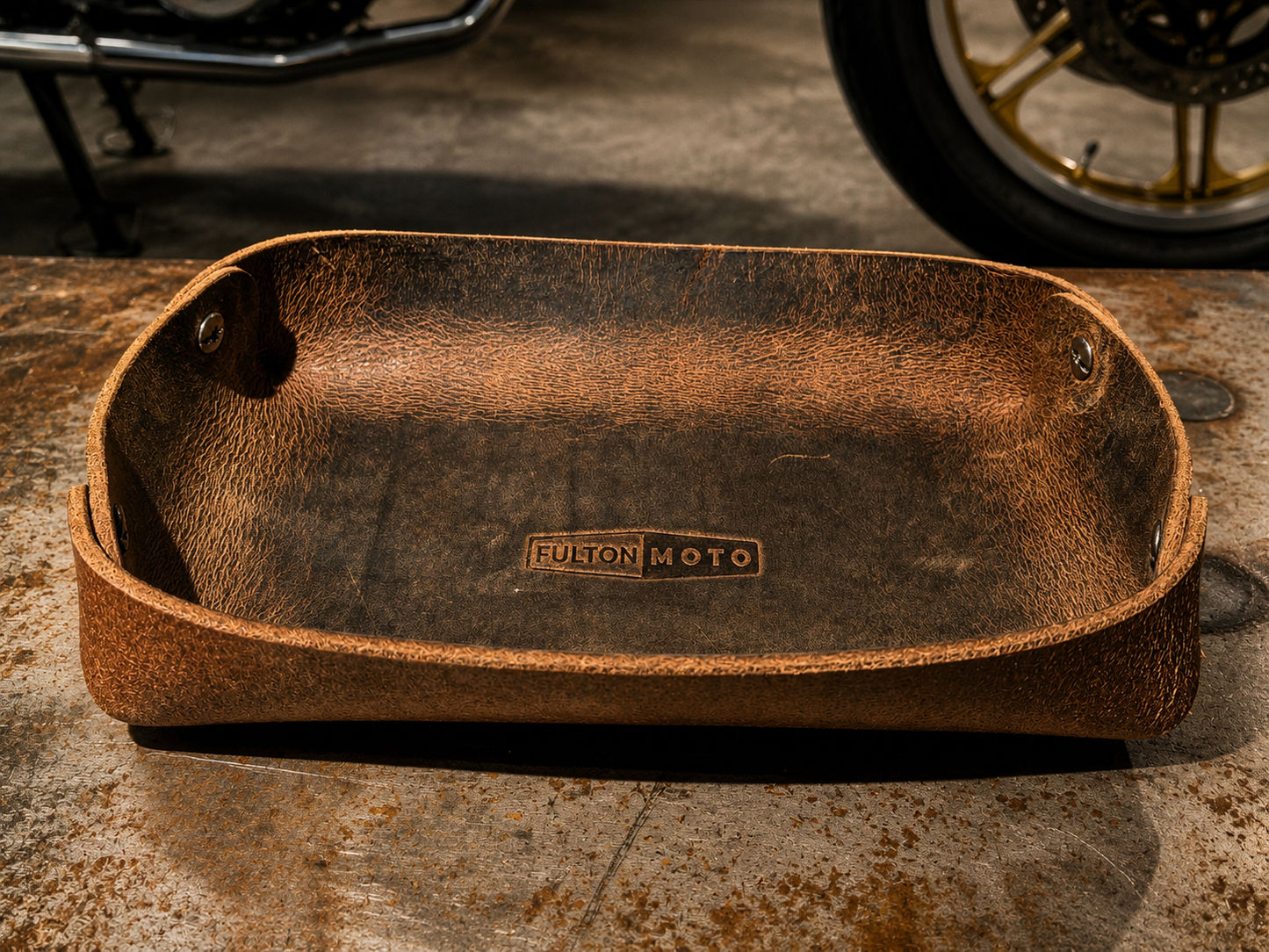 Fulton Moto Buffalo Leather Valet Tray