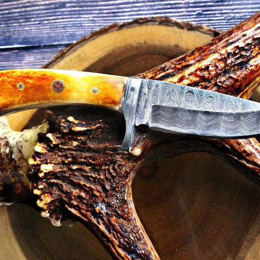 Damascus Hilt Titan Drop Point Hunter