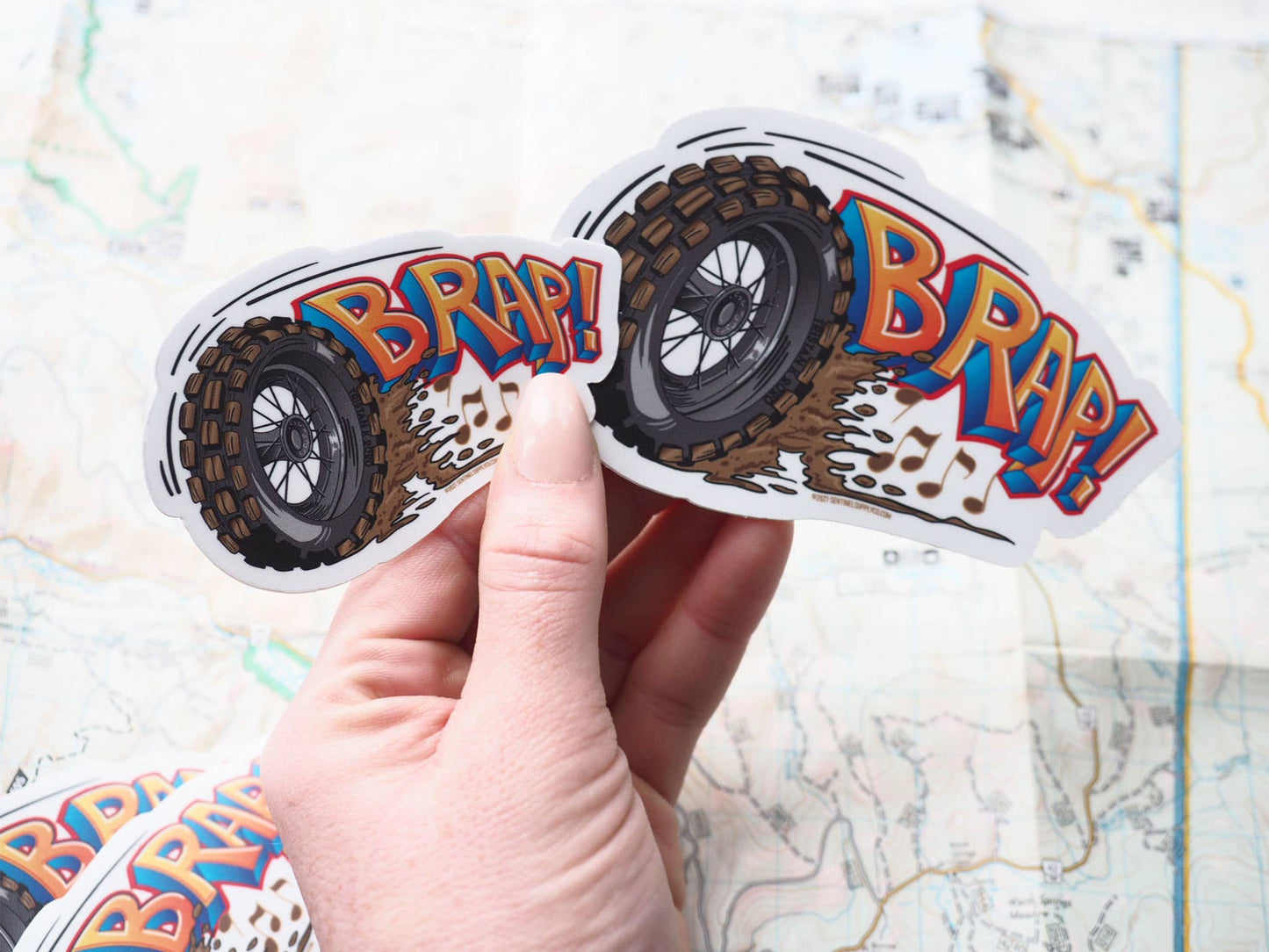 BRAP! Motorcycle Sticker, Offroad Motocross & Dirtbike Decal