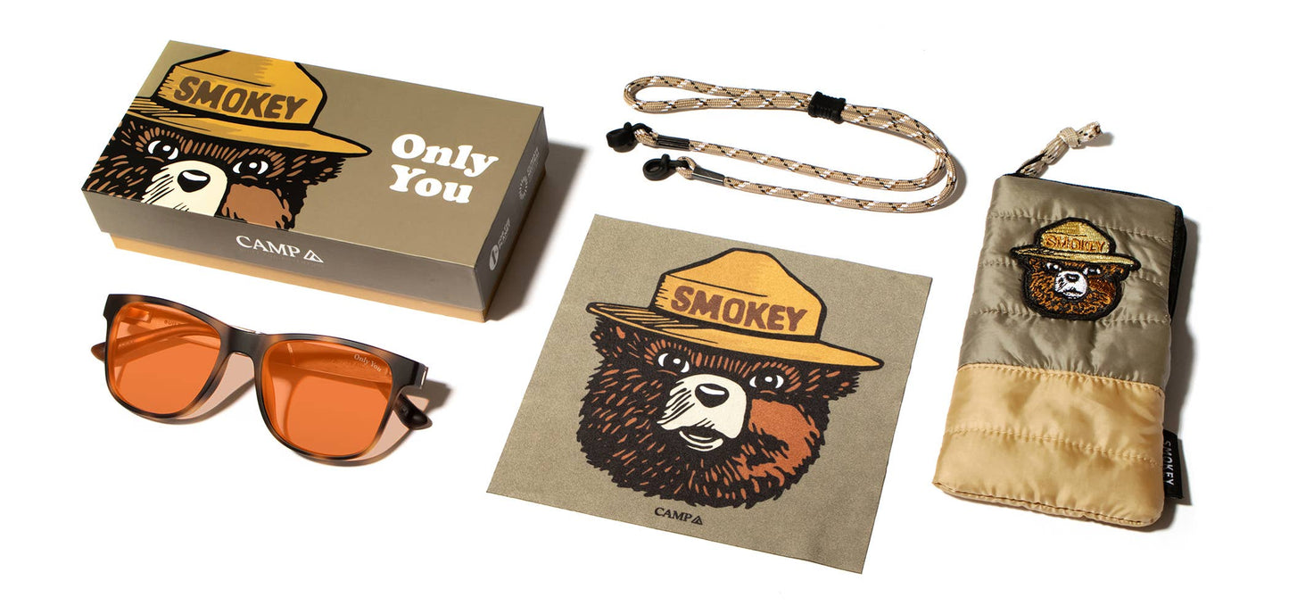 Smokey Bear x CAMP Trail Sunglasses - Matte Tortoise: Polarized Amber