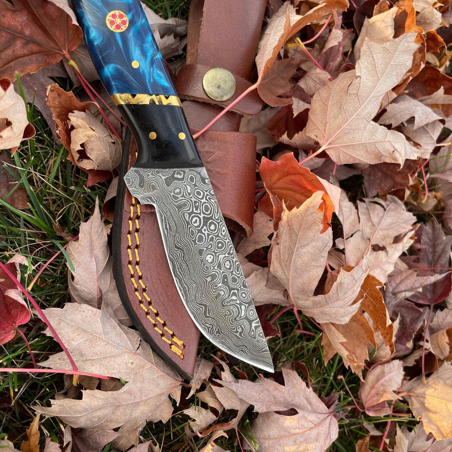 Blue Phantom Damascus Hunting Knife