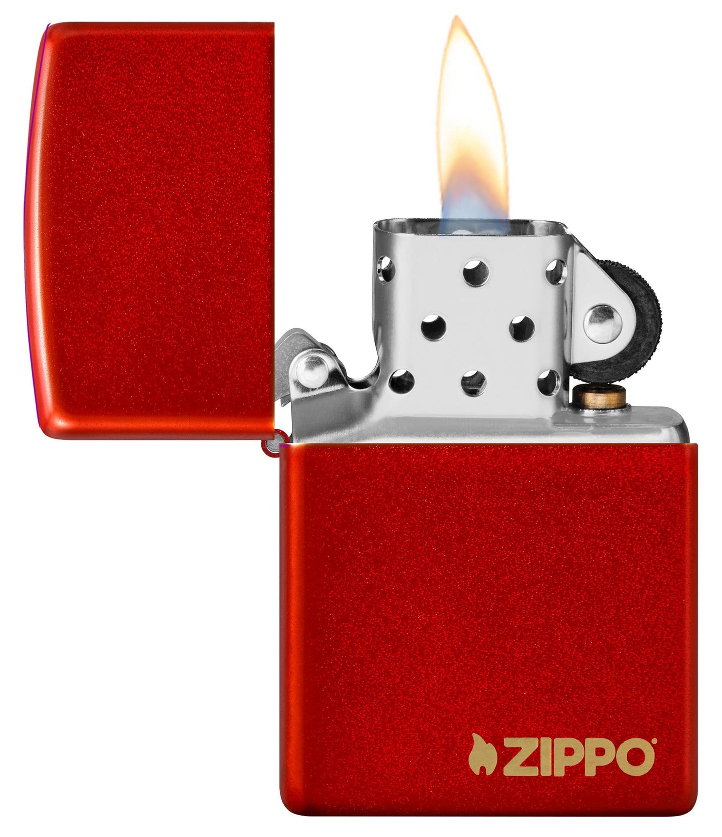 Zippo Classic Metallic Red Zippo Logo Windproof Lighter