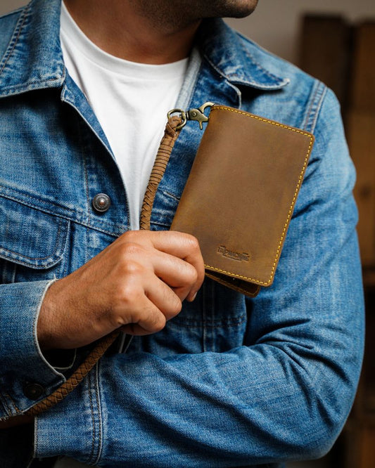 Buff Leather Explorer Wallet - Brown