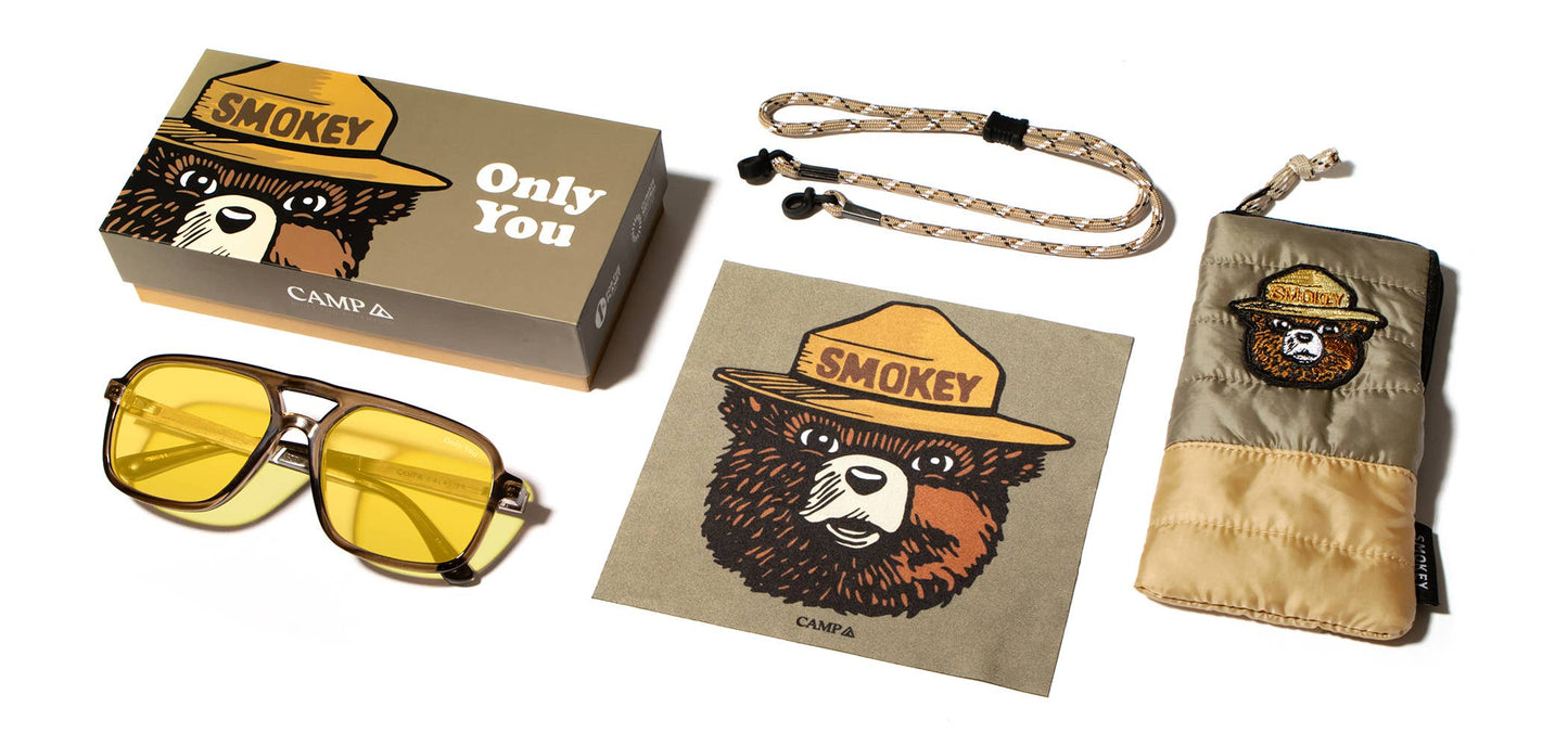 Smokey Bear x CAMP Glacier Sunglasses - Moss: HD Plus Polarized Yellow
