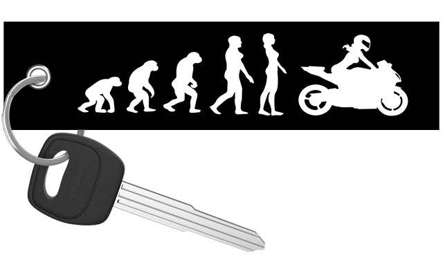 Female Rider Evolution - Motorcycle Keychain