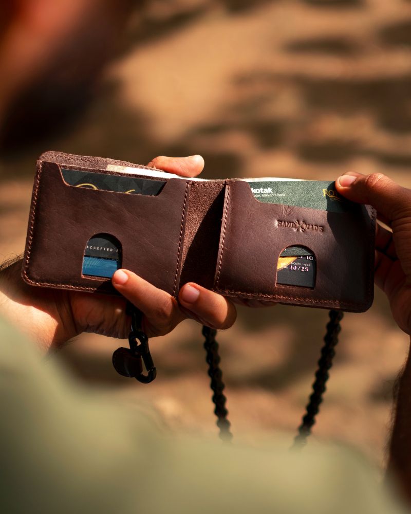 Buff Leather Rodeo Wallet - Brown