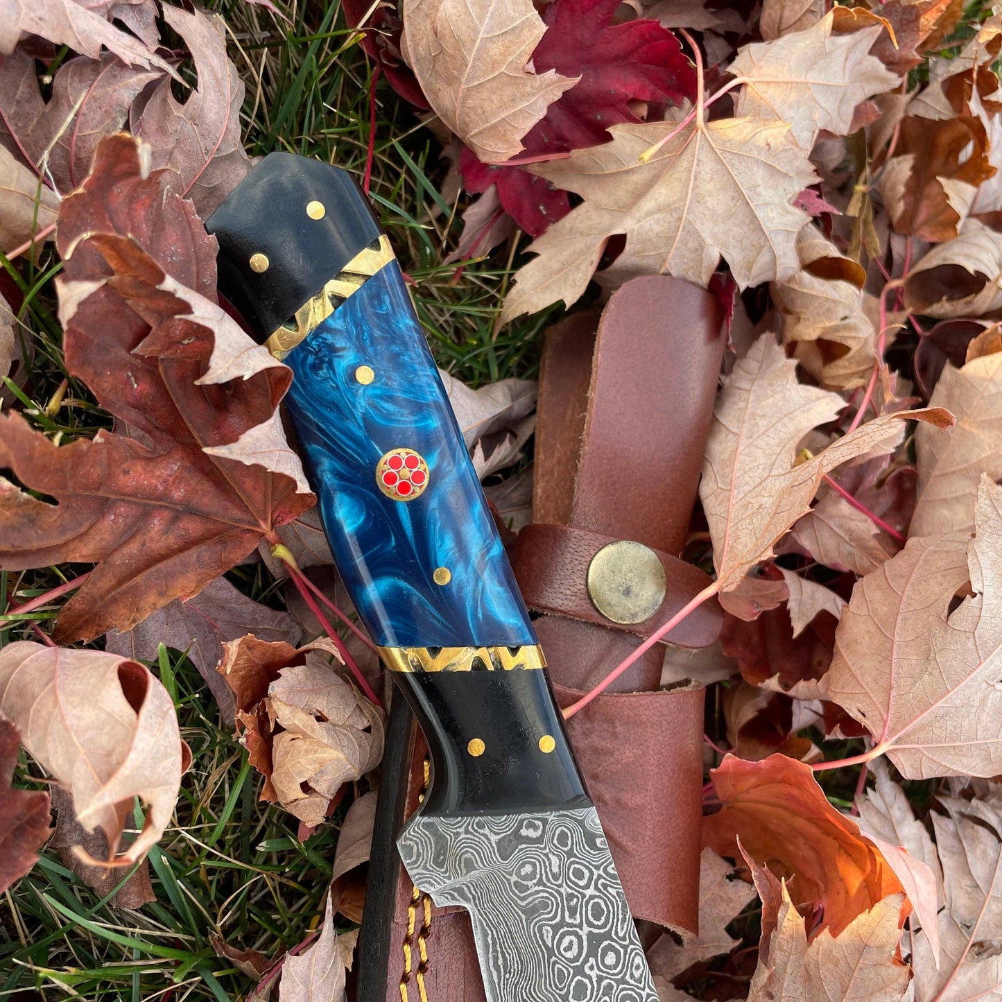 Blue Phantom Damascus Hunting Knife